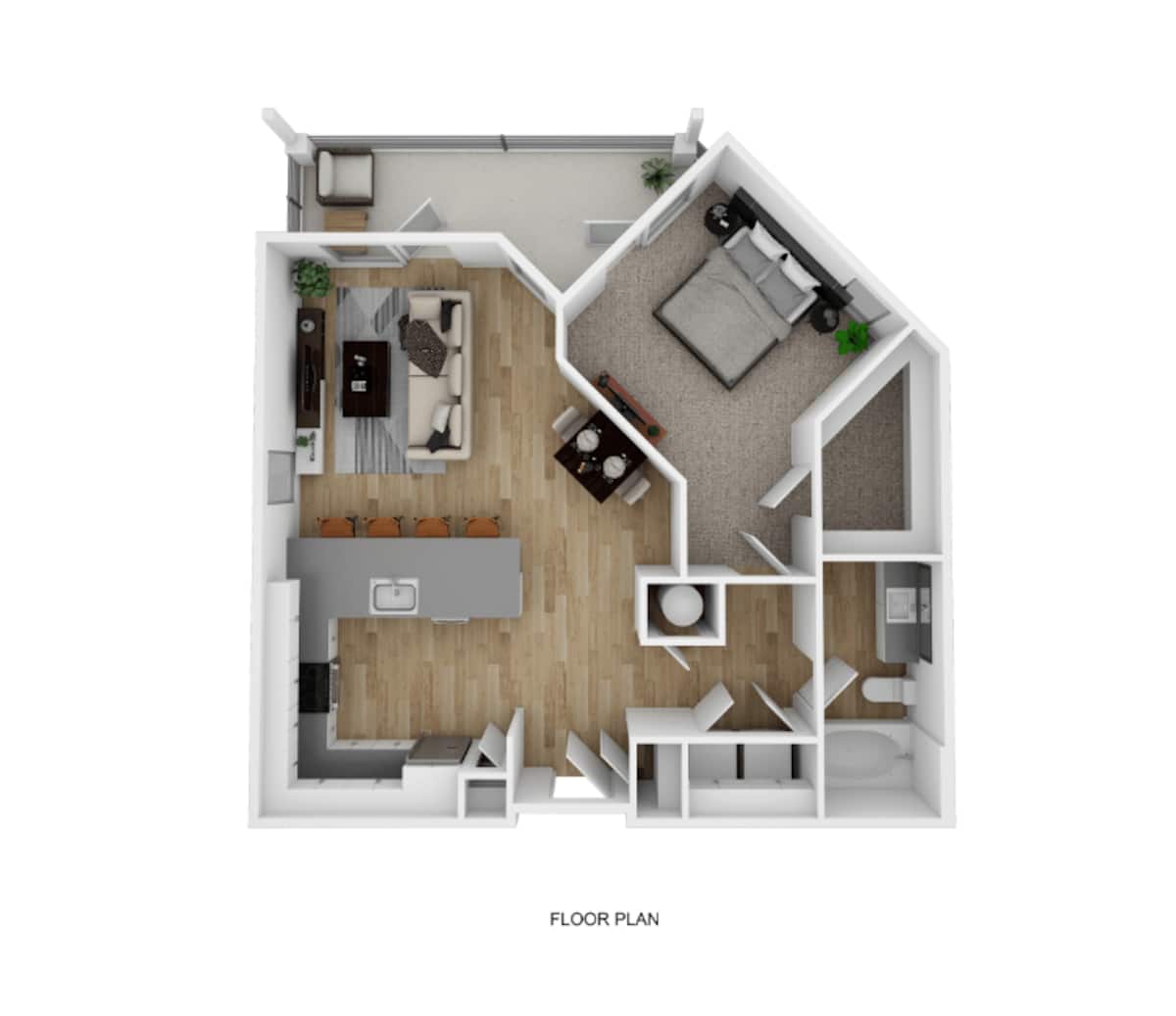 Floorplan diagram for A3-A, showing 1 bedroom