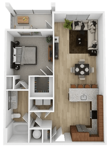 Floorplan diagram for A, showing 1 bedroom