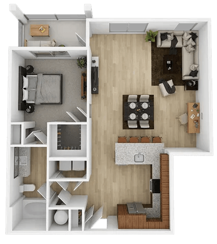 Floorplan diagram for A1, showing 1 bedroom