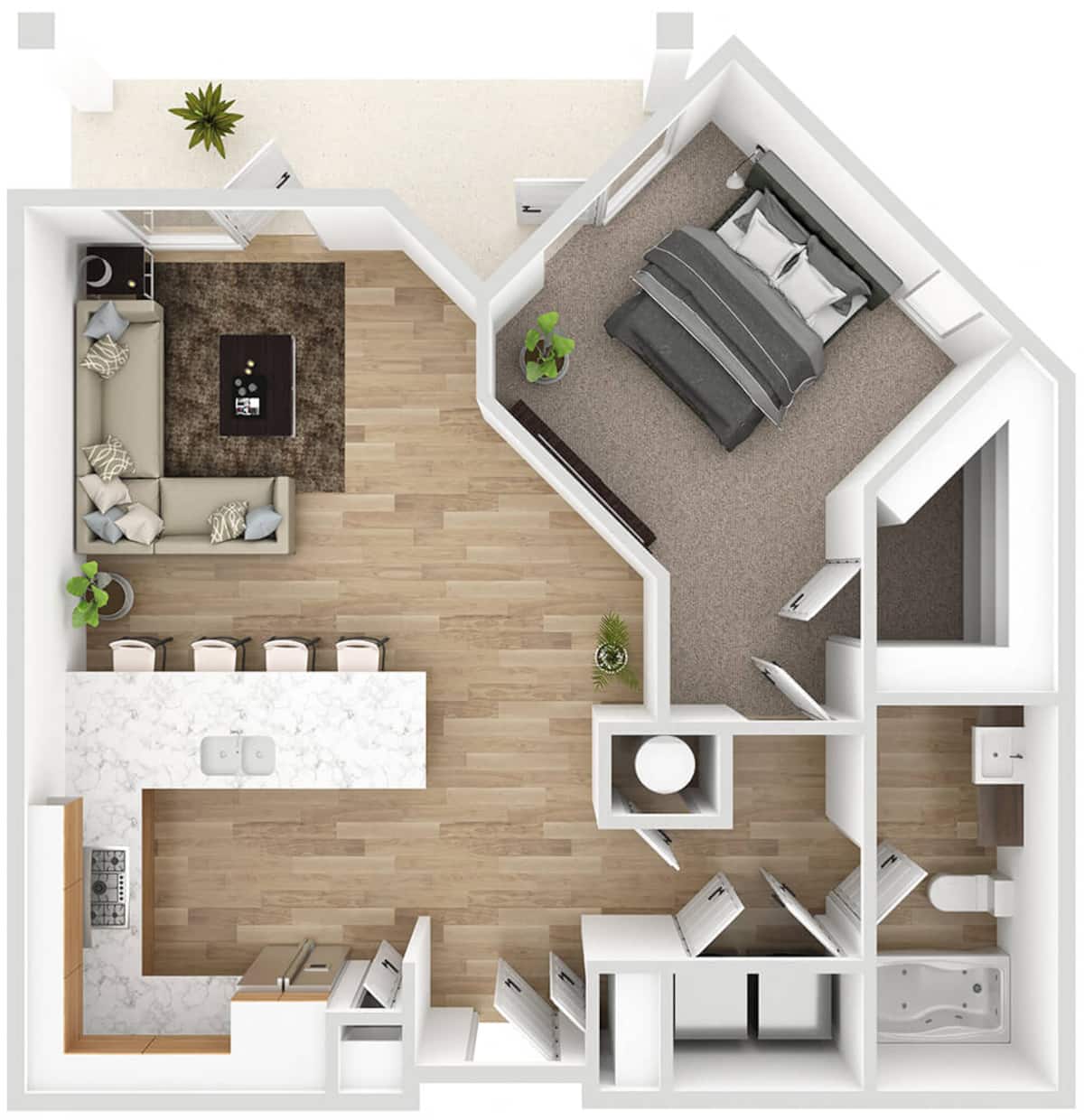 Floorplan diagram for A3, showing 1 bedroom