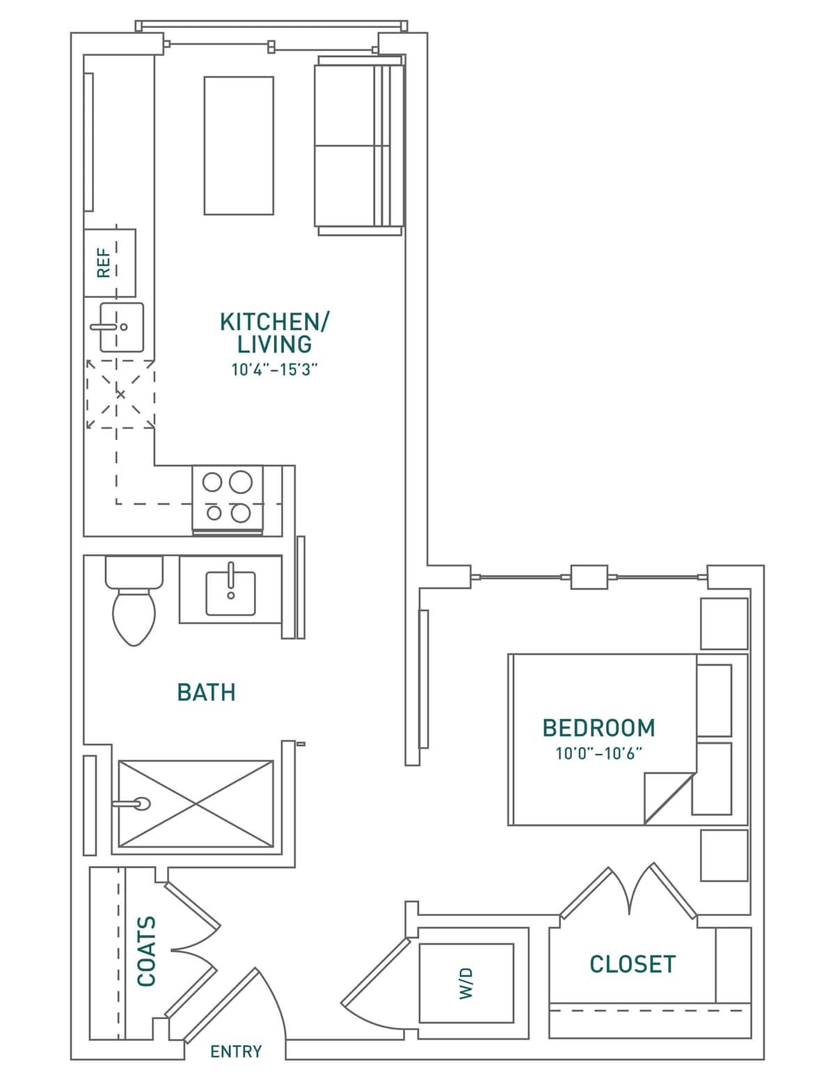 Floorplan diagram for S5-1, showing Studio