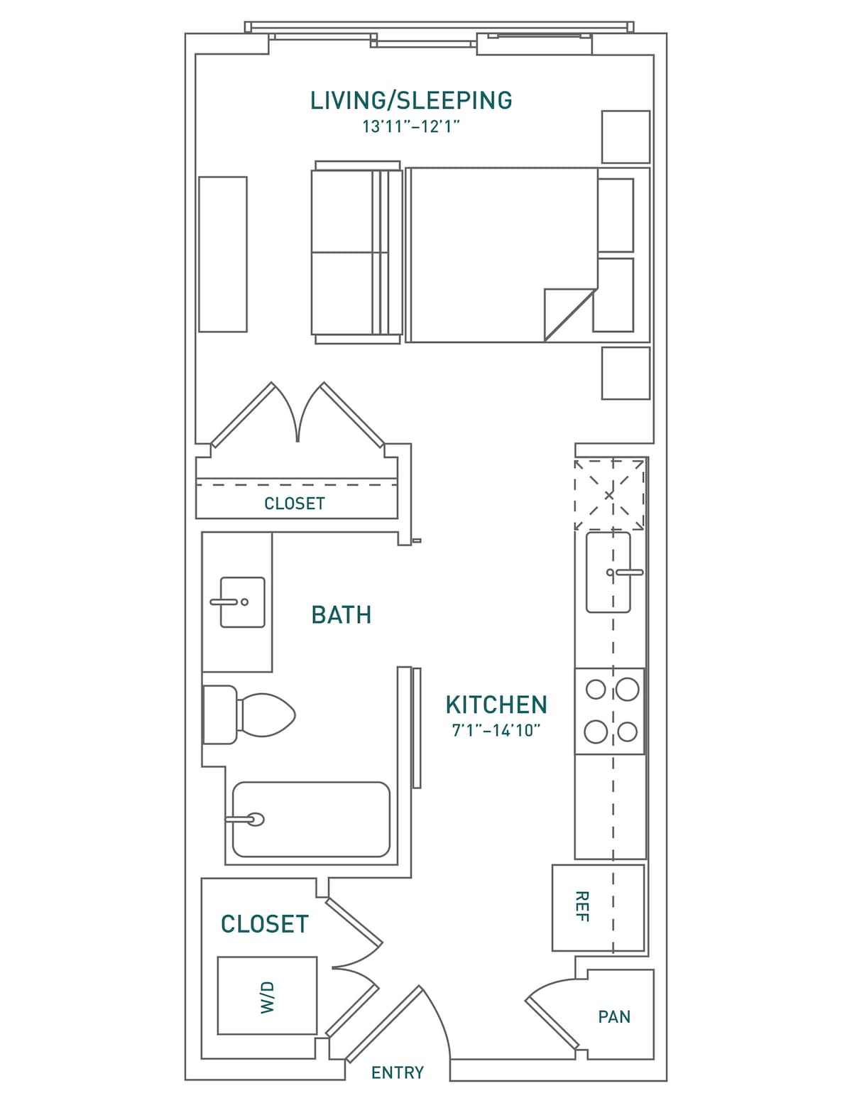 Floorplan diagram for S2, showing Studio