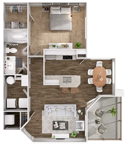 Floorplan diagram for A1, showing 1 bedroom