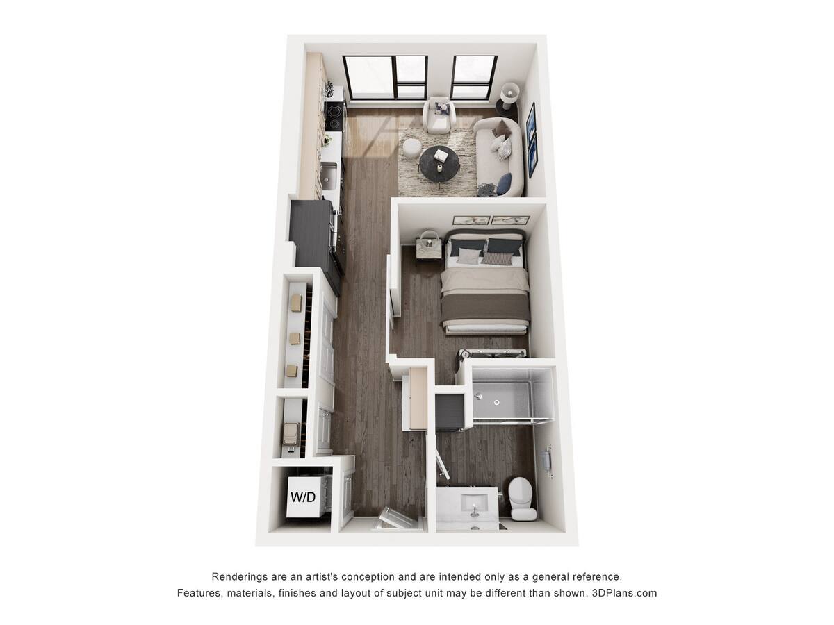 Floorplan diagram for Urban 1, showing 1 bedroom