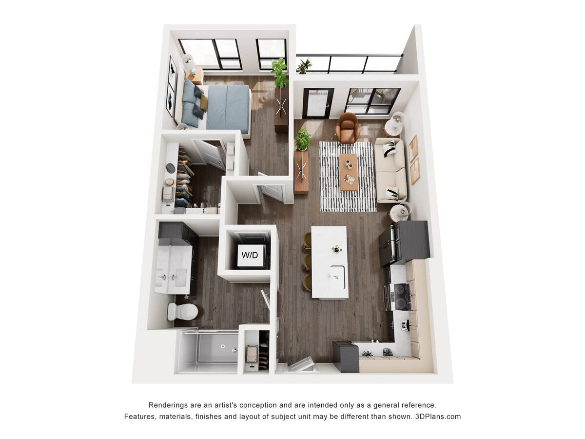 Floorplan diagram for Emerson, showing 1 bedroom