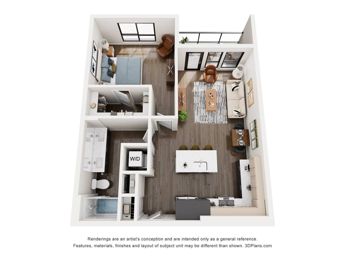Floorplan diagram for Keats, showing 1 bedroom