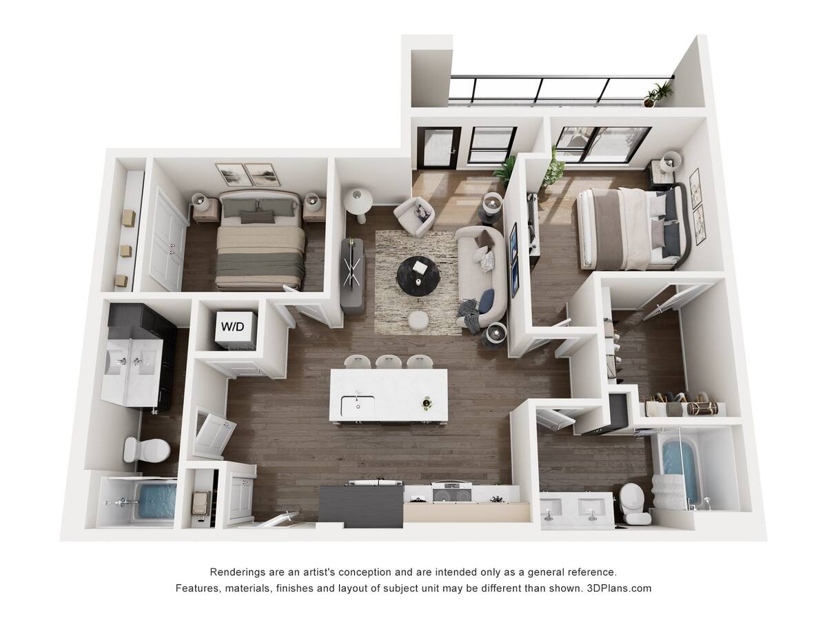 Floorplan diagram for Orwell, showing 1 bedroom
