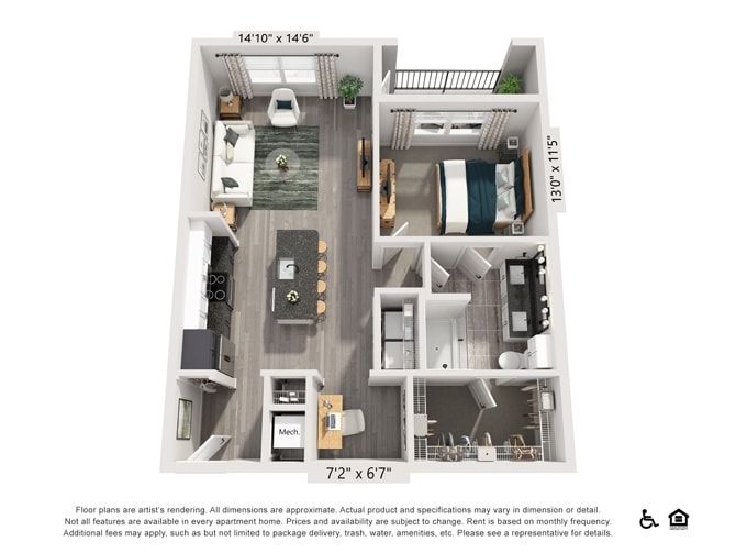 Plano de A4 (muestra 1 dormitorio)