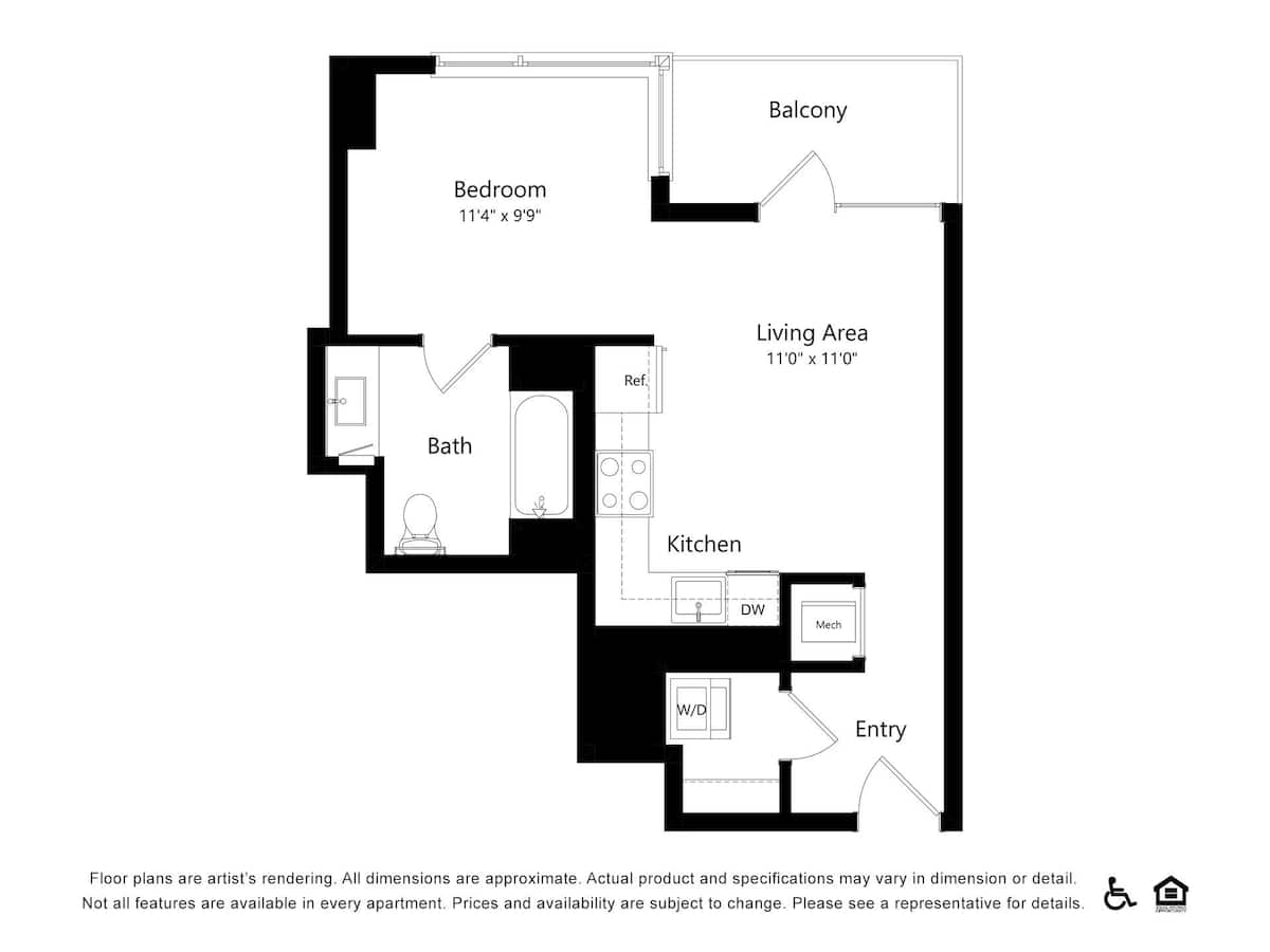 Floorplan diagram for Canyon S10, showing Studio