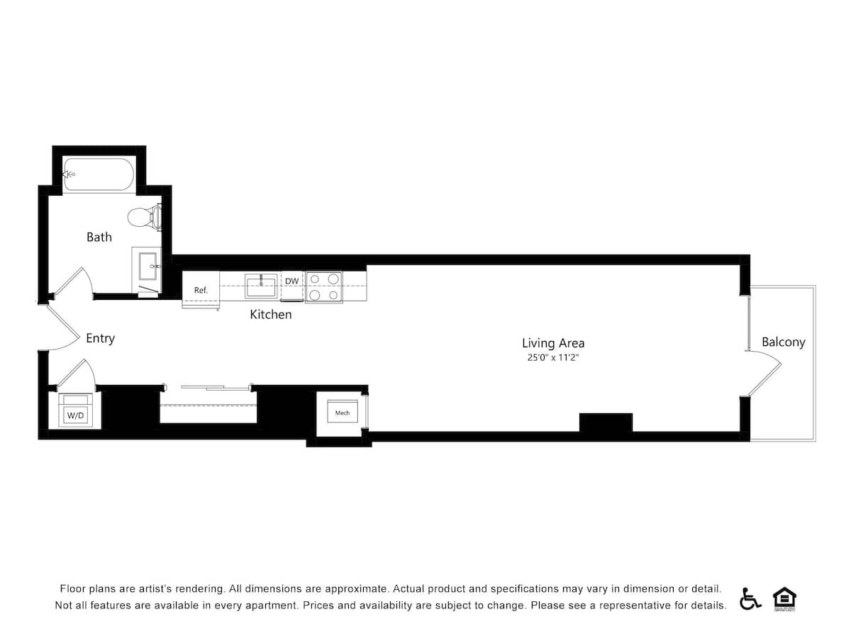 Floorplan diagram for Canyon S8, showing Studio
