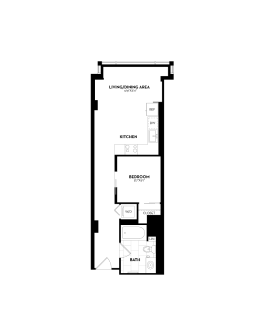 Floorplan diagram for JR - A02, showing 1 bedroom
