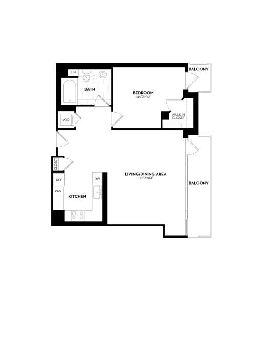 Floorplan diagram for B08, showing 1 bedroom
