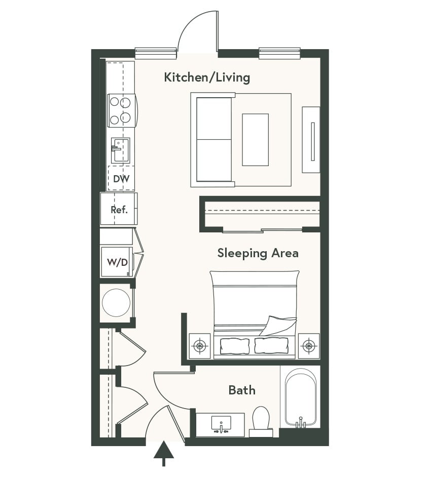 Floorplan diagram for U2, showing Studio
