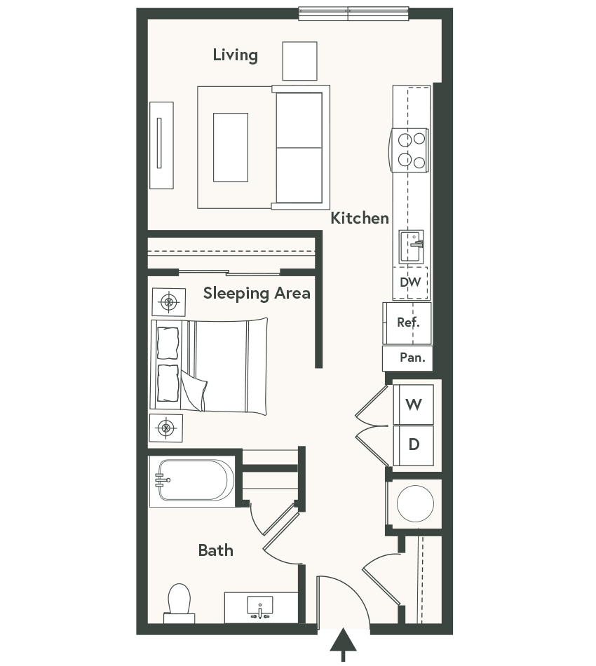 Floorplan diagram for U3, showing Studio