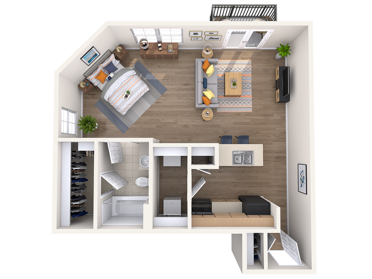Floorplan diagram for A2, showing Studio