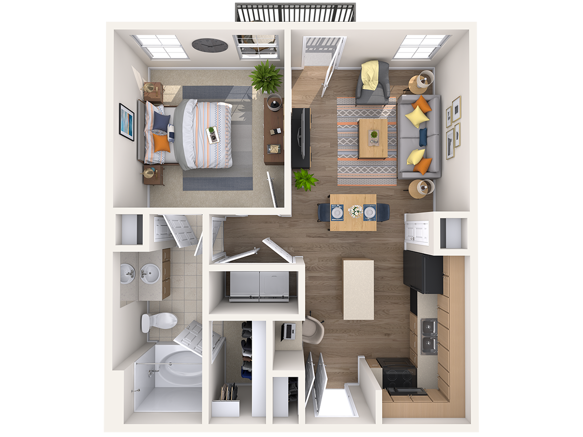 Floorplan diagram for A1, showing 1 bedroom