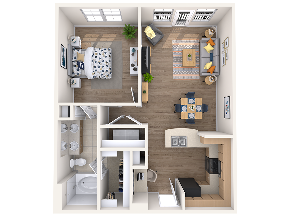 Floorplan diagram for A3, showing 1 bedroom