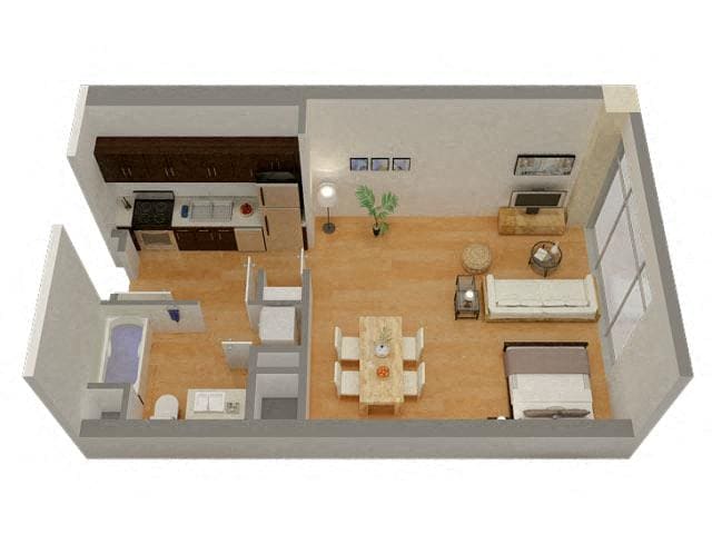 Floorplan diagram for E1.1, showing Studio