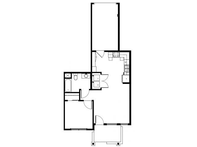 Plano de A4 + Garage, que muestra 1 habitación