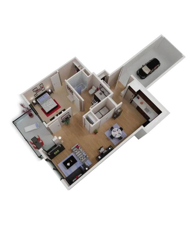 Plano de A1 + Garage, que muestra 1 habitación