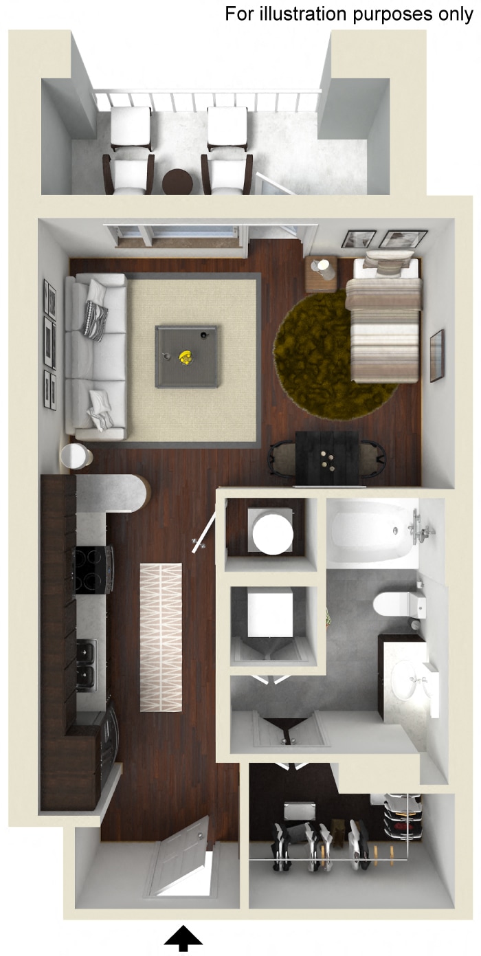 Floorplan diagram for A01, showing Studio