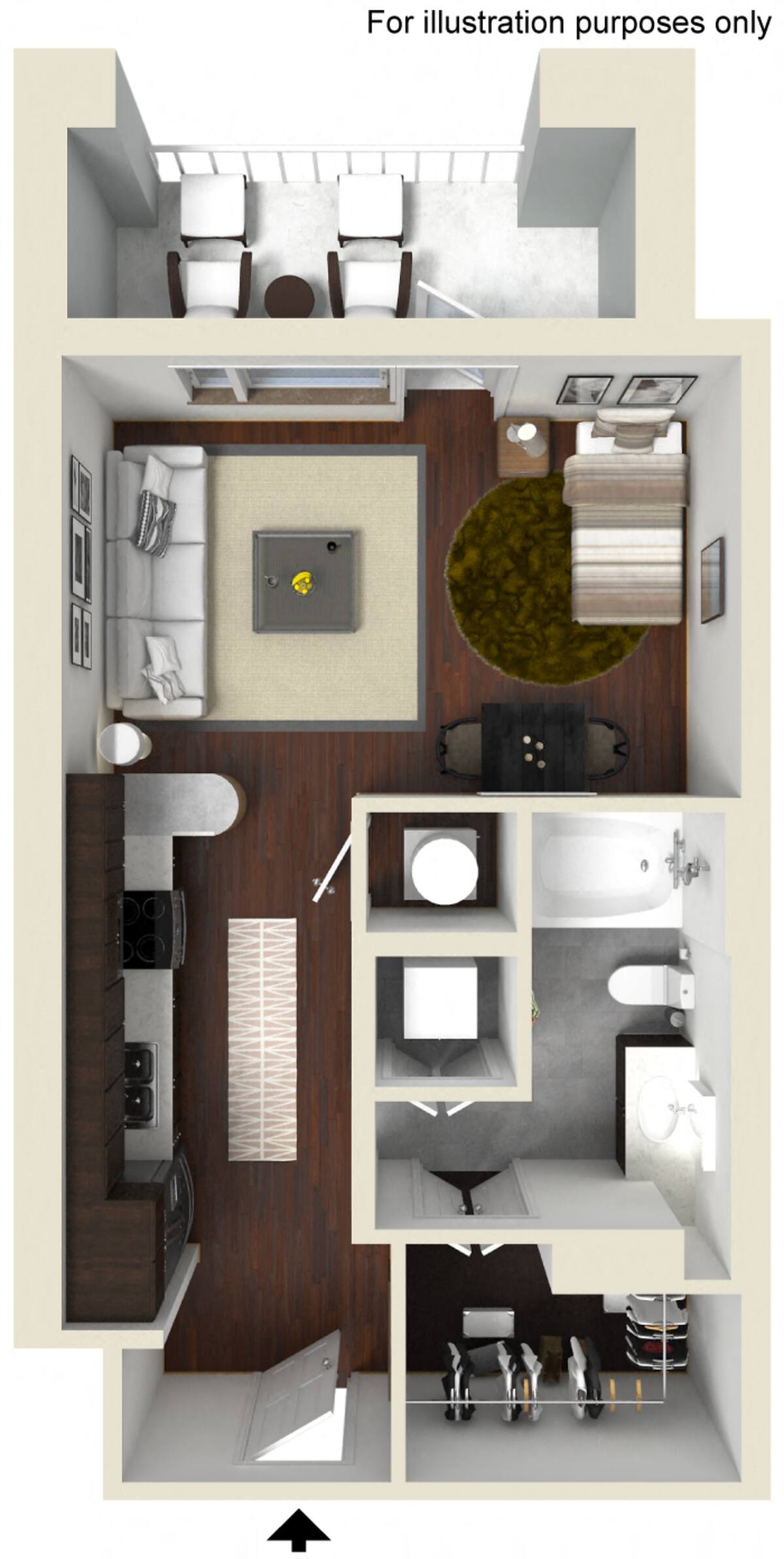 Floorplan diagram for A01, showing Studio