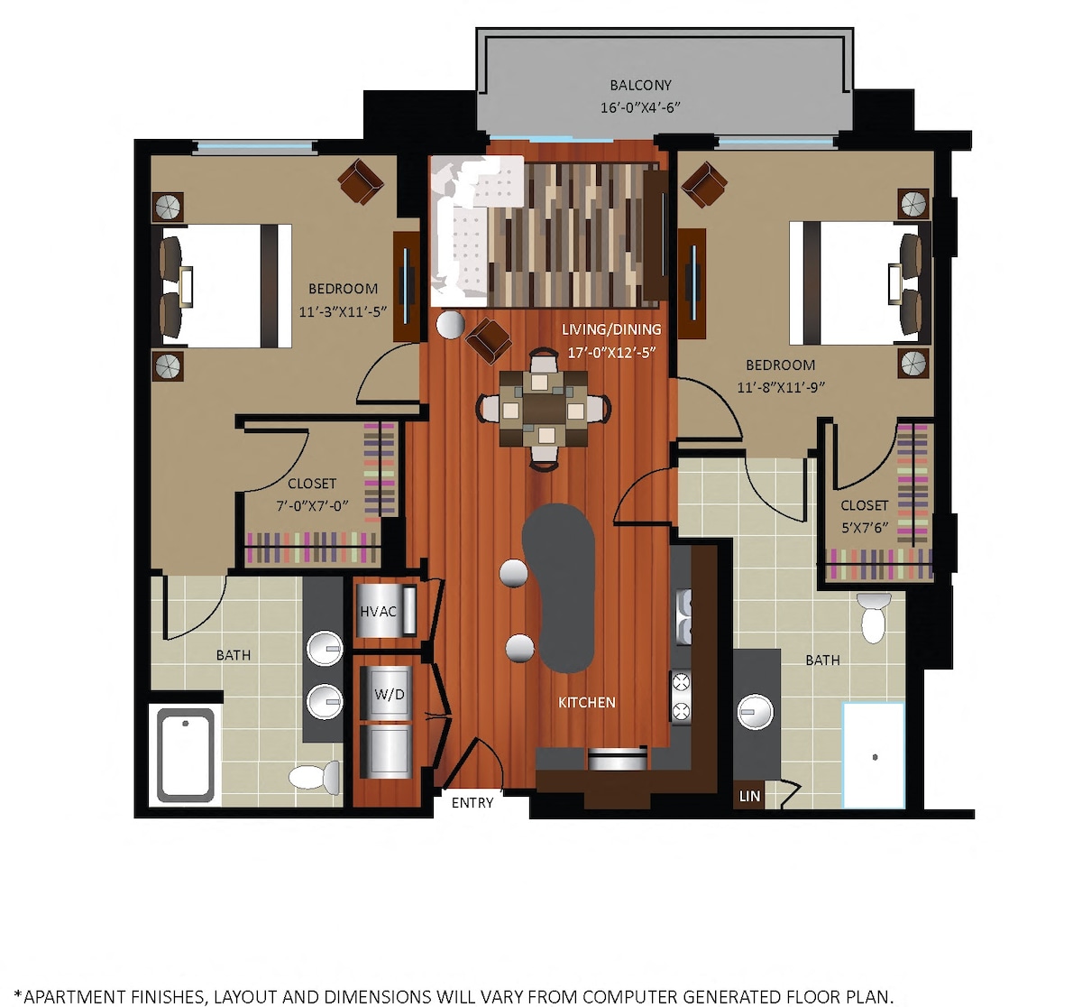 Plano de B1a (muestra 2 dormitorio)