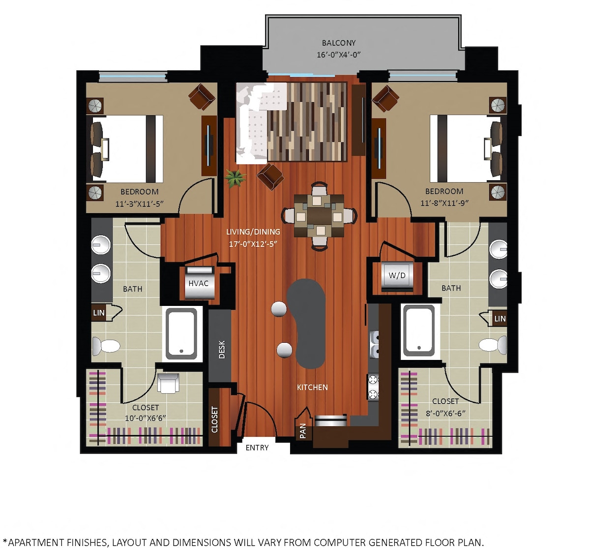 Plano de B1 (muestra 2 dormitorio)