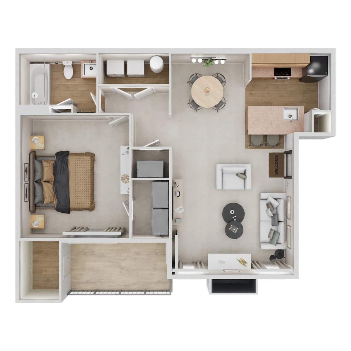 Floorplan diagram for A2, showing 1 bedroom