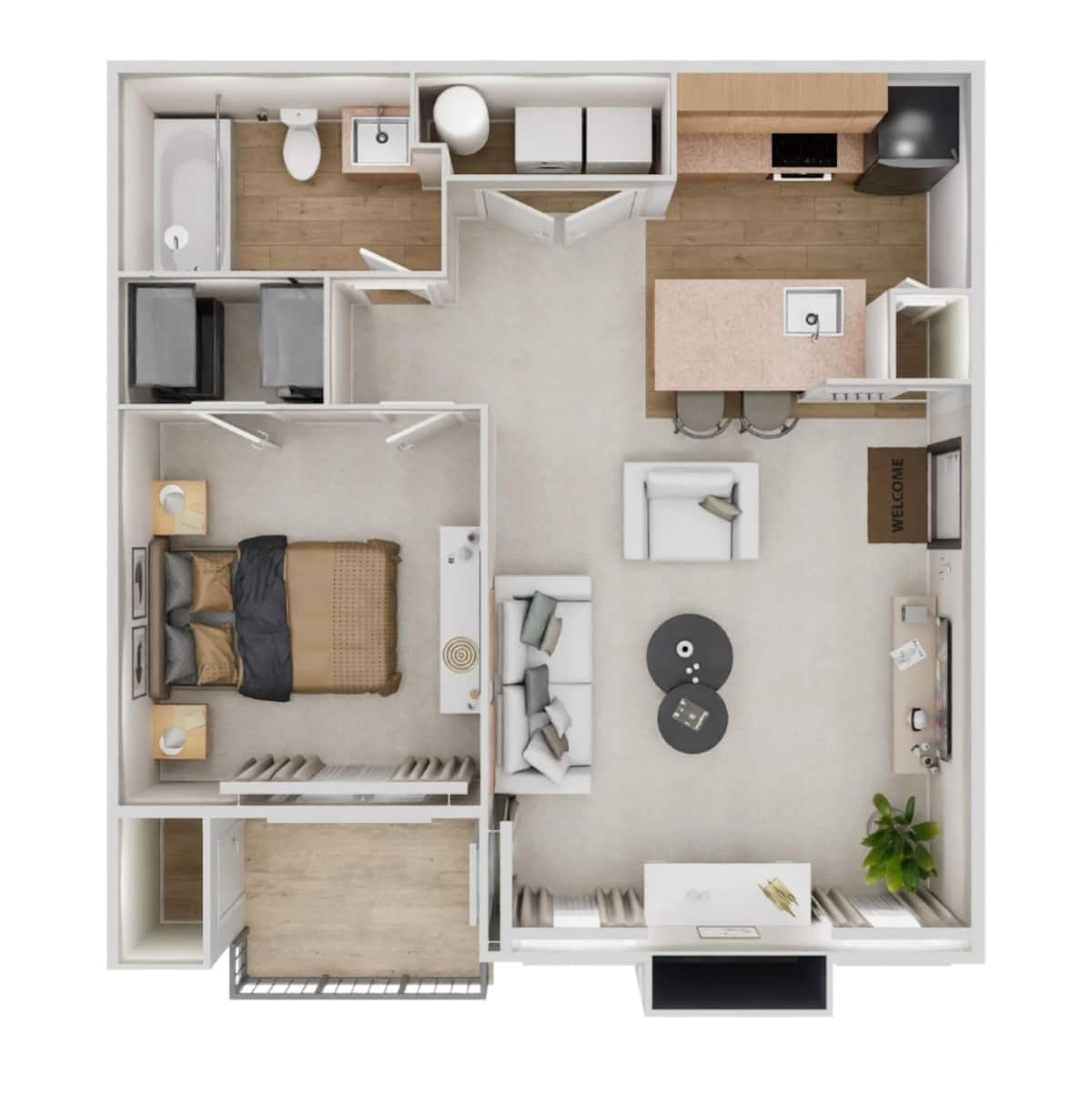 Floorplan diagram for AE - Renovated, showing 1 bedroom