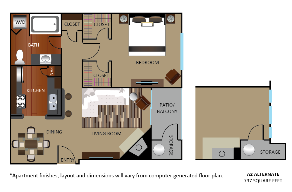 Floorplan diagram for AGR, showing 1 bedroom