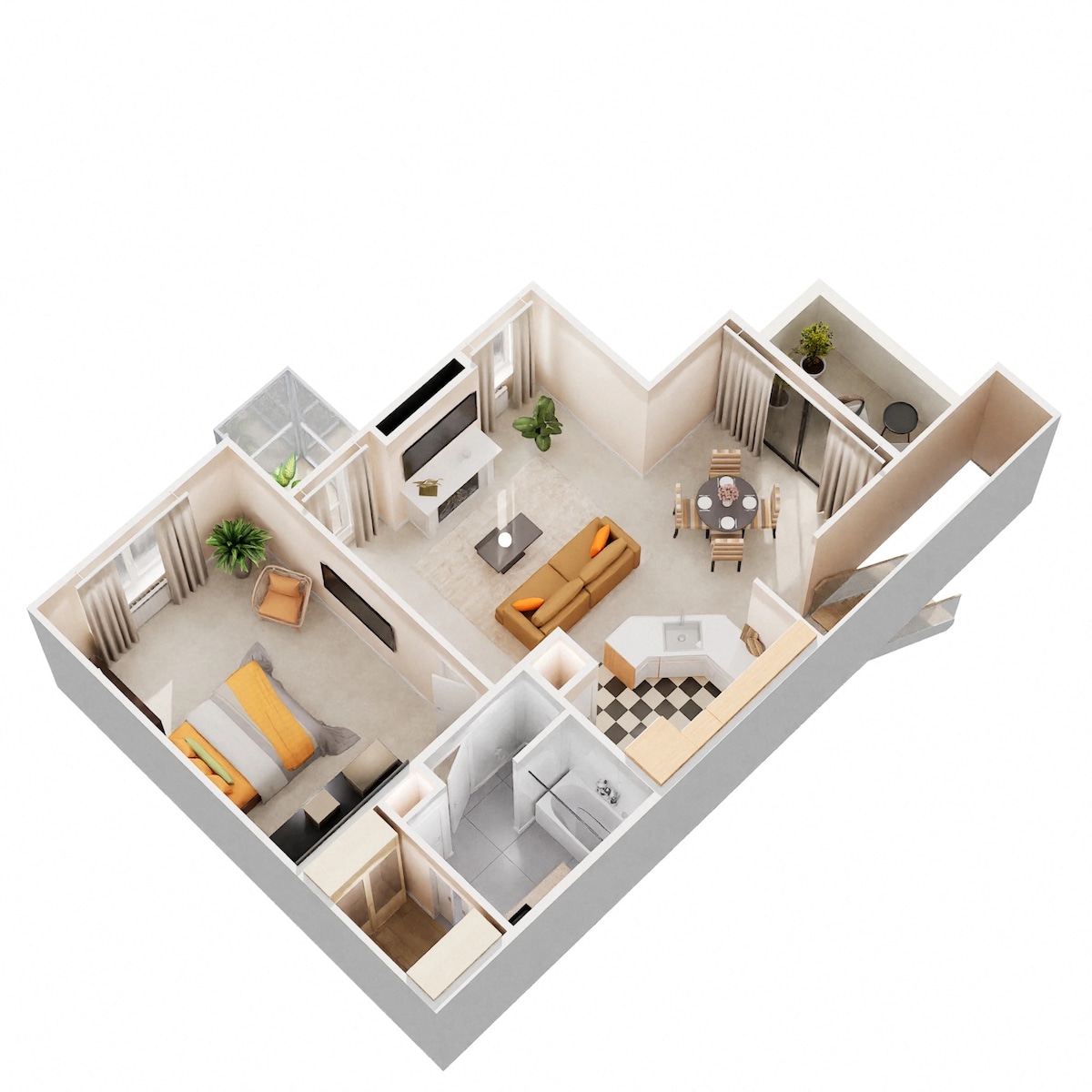 Floorplan diagram for A4, showing 1 bedroom