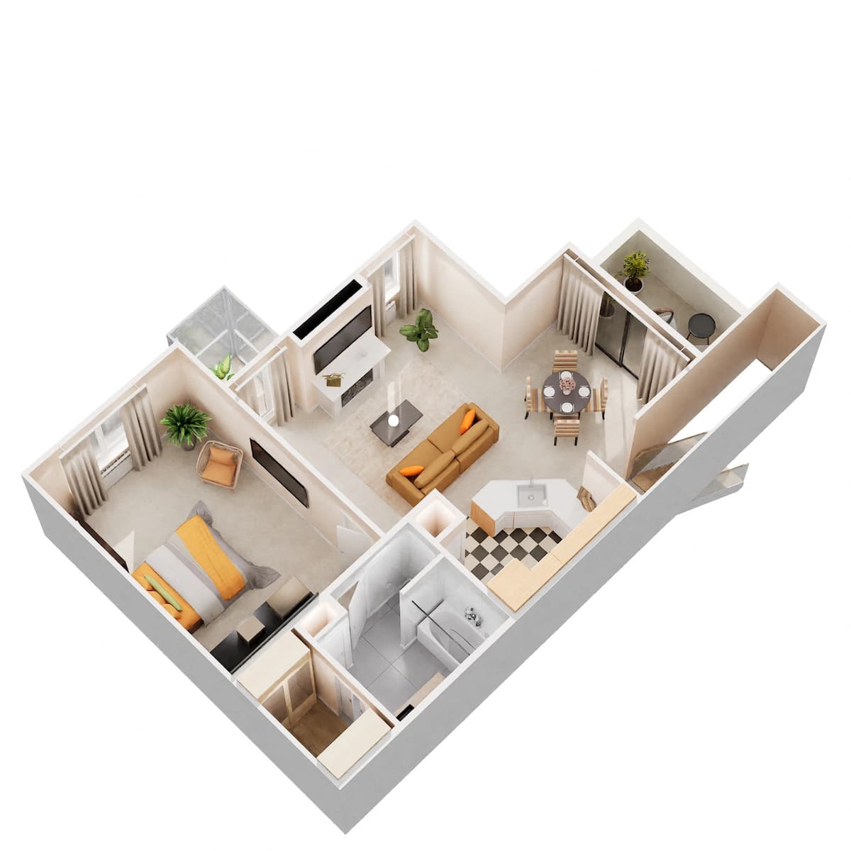 Floorplan diagram for A4, showing 1 bedroom