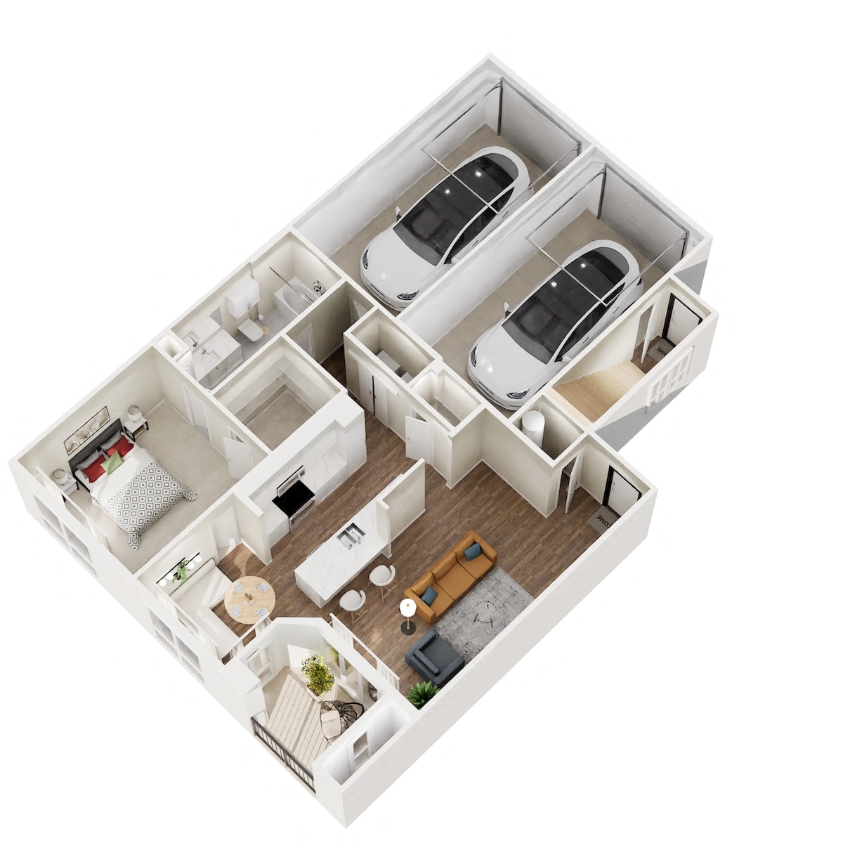 Floorplan diagram for E - Renovated, showing 1 bedroom