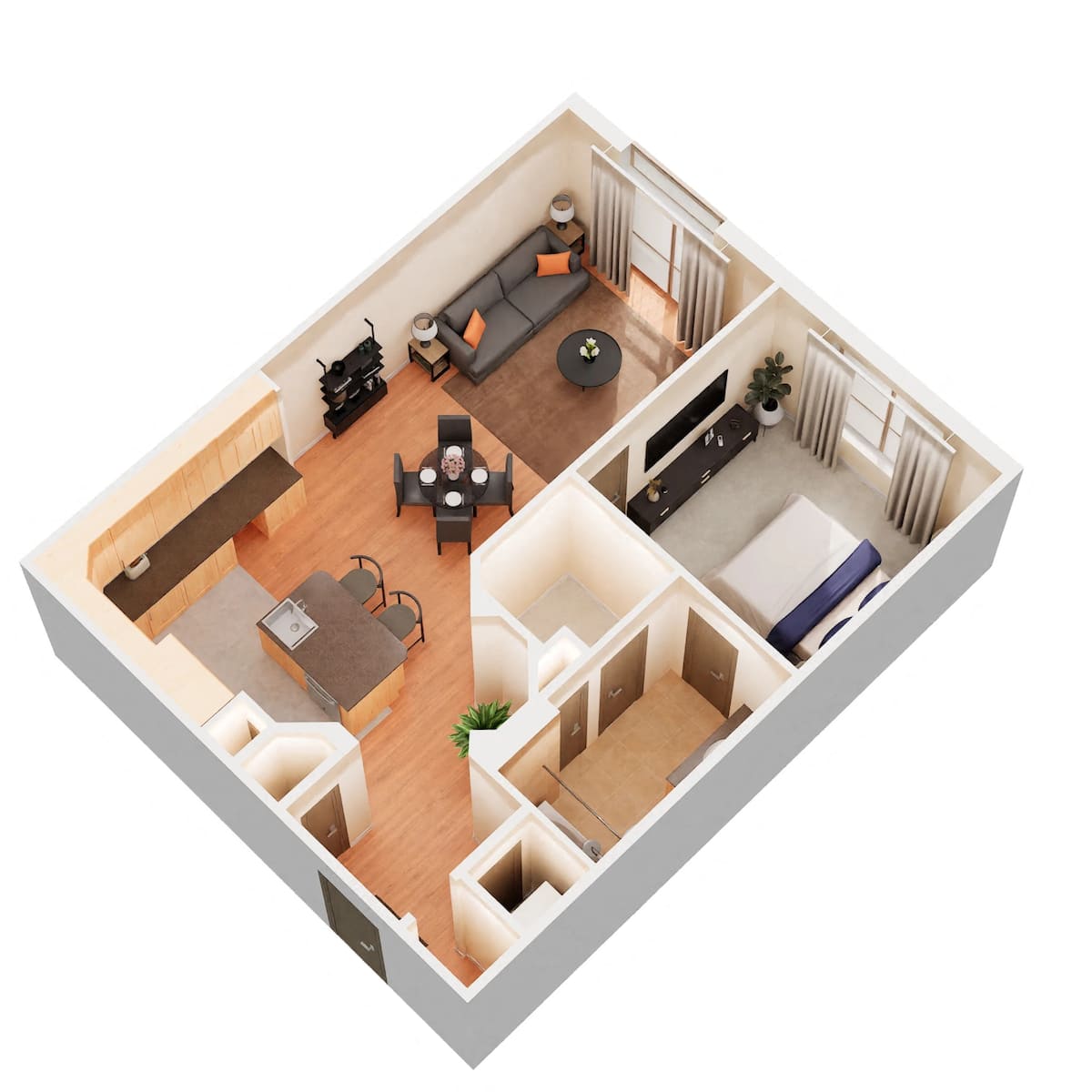 Floorplan diagram for A2, showing 1 bedroom