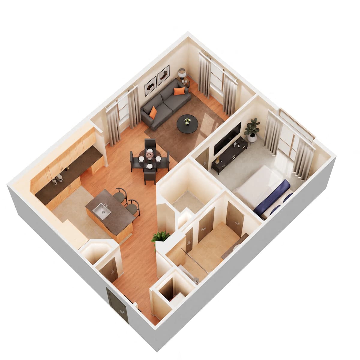 Floorplan diagram for A2D, showing 1 bedroom
