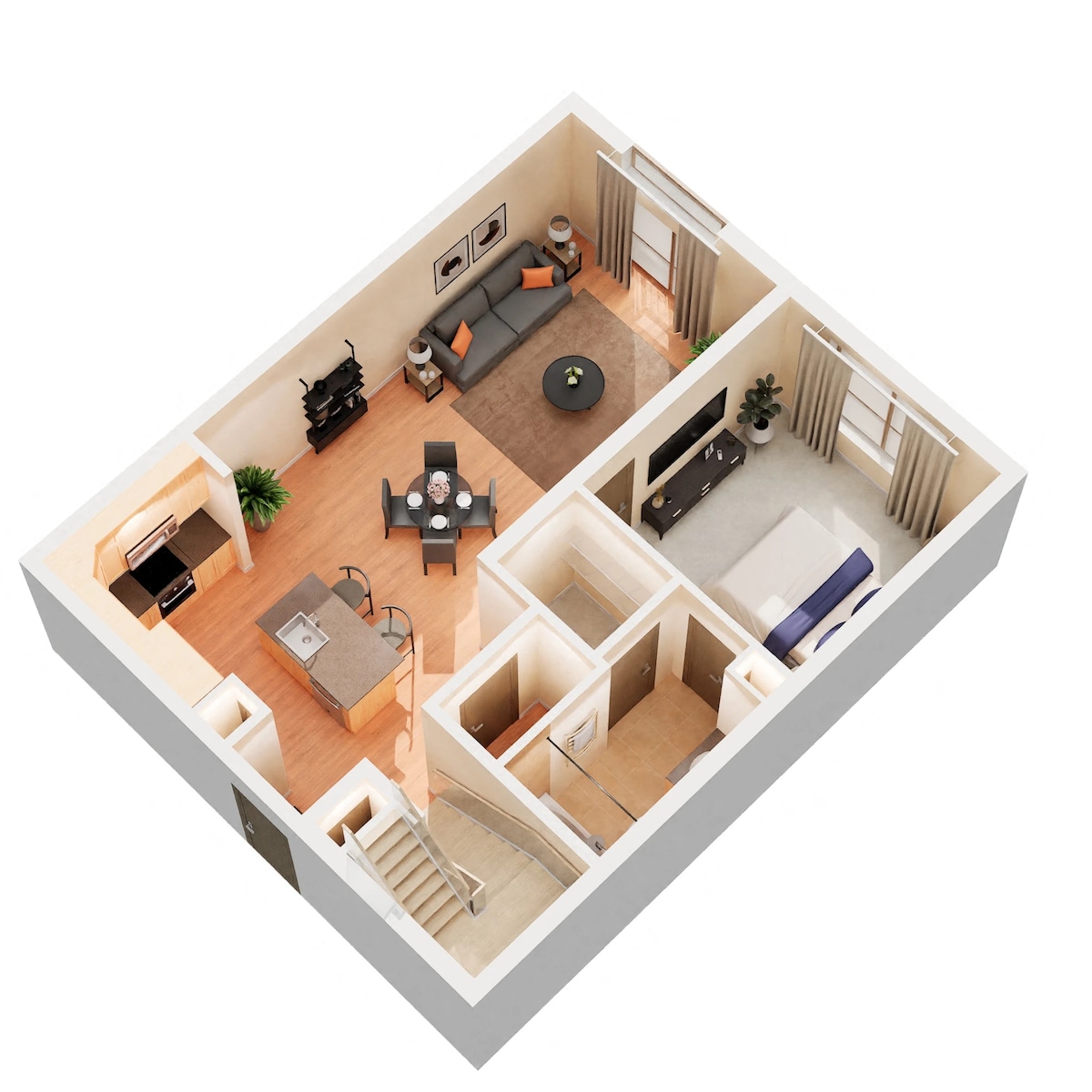 Floorplan diagram for A2AL, showing 1 bedroom