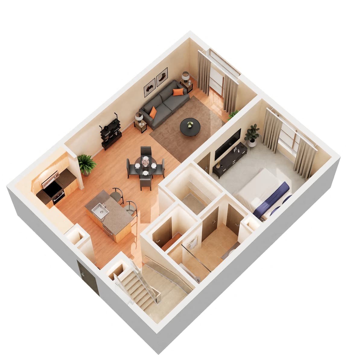 Floorplan diagram for A2AL, showing 1 bedroom