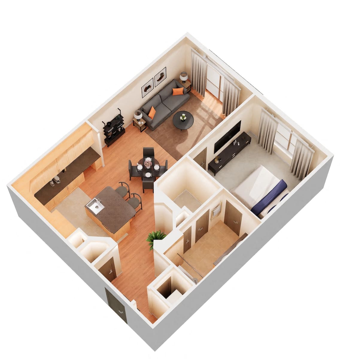 Floorplan diagram for A2E, showing 1 bedroom
