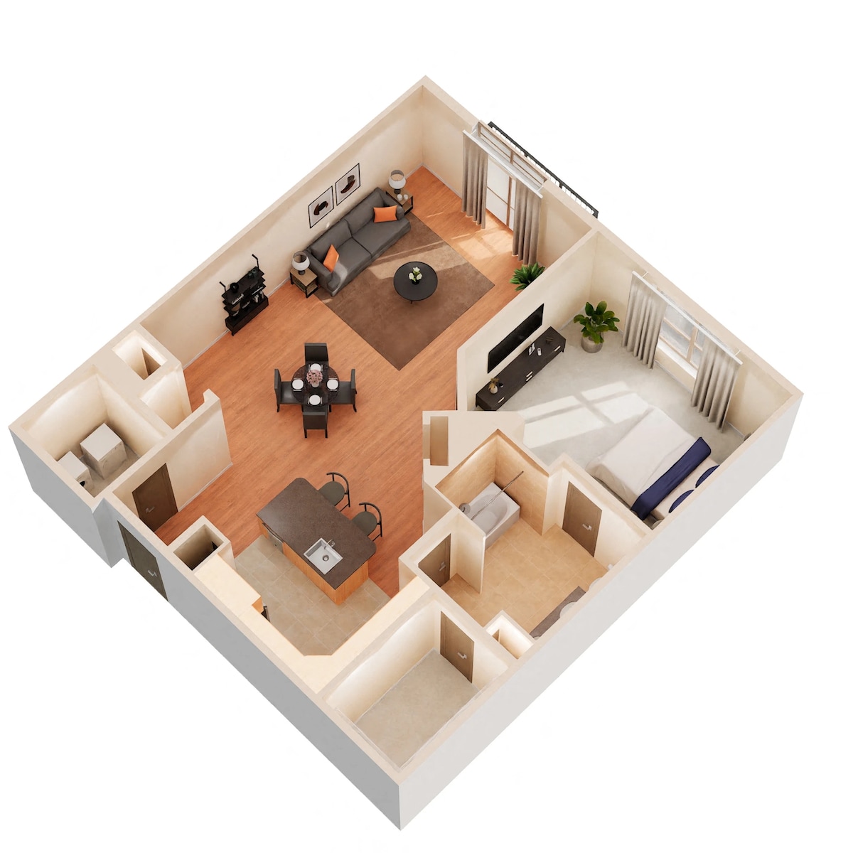 Floorplan diagram for A3A, showing 1 bedroom