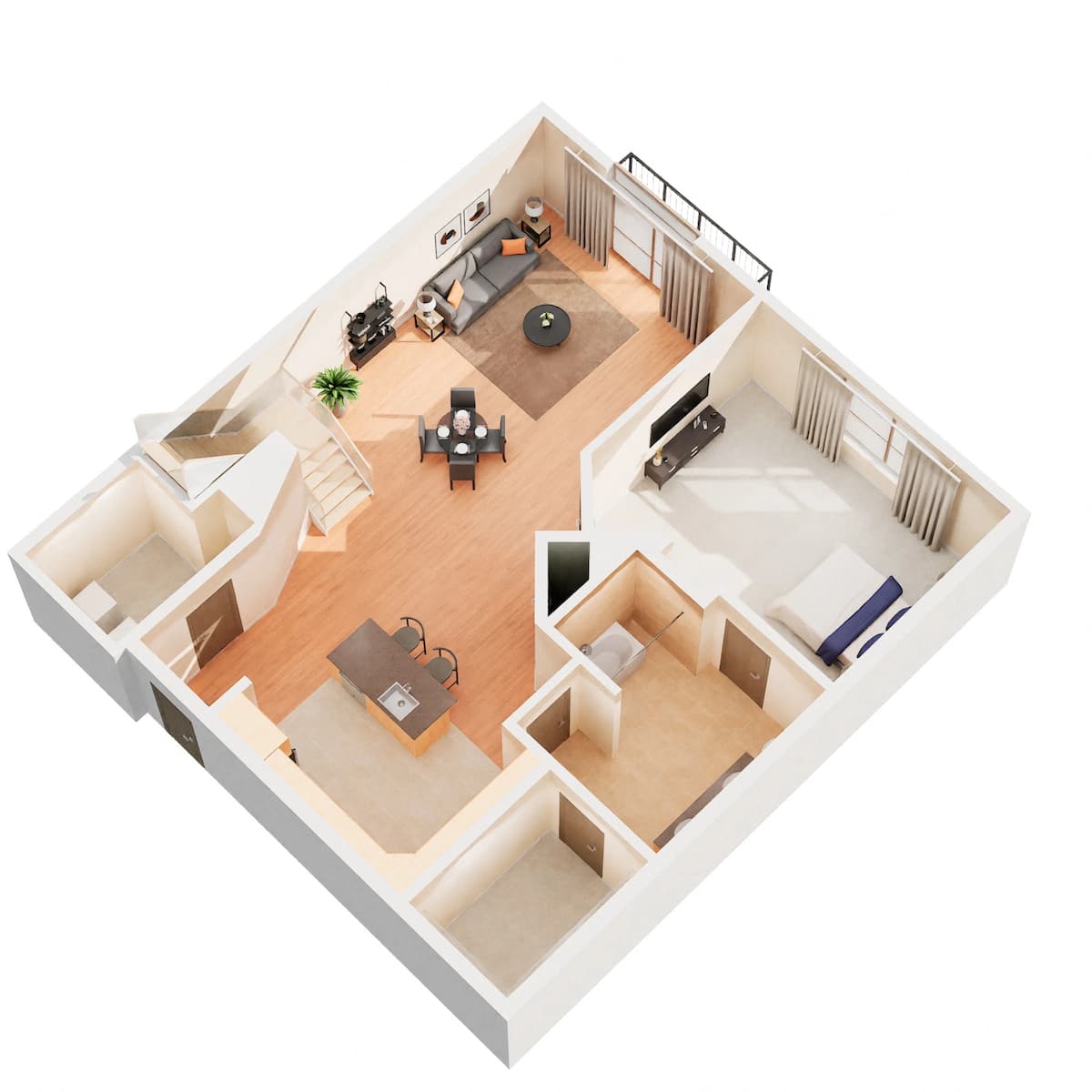Floorplan diagram for A3BL, showing 1 bedroom