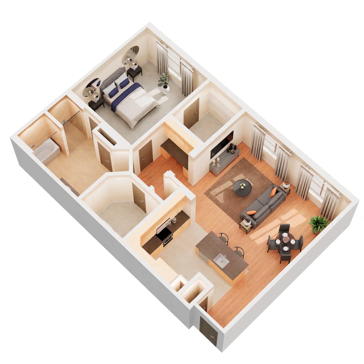 Floorplan diagram for A5, showing 1 bedroom