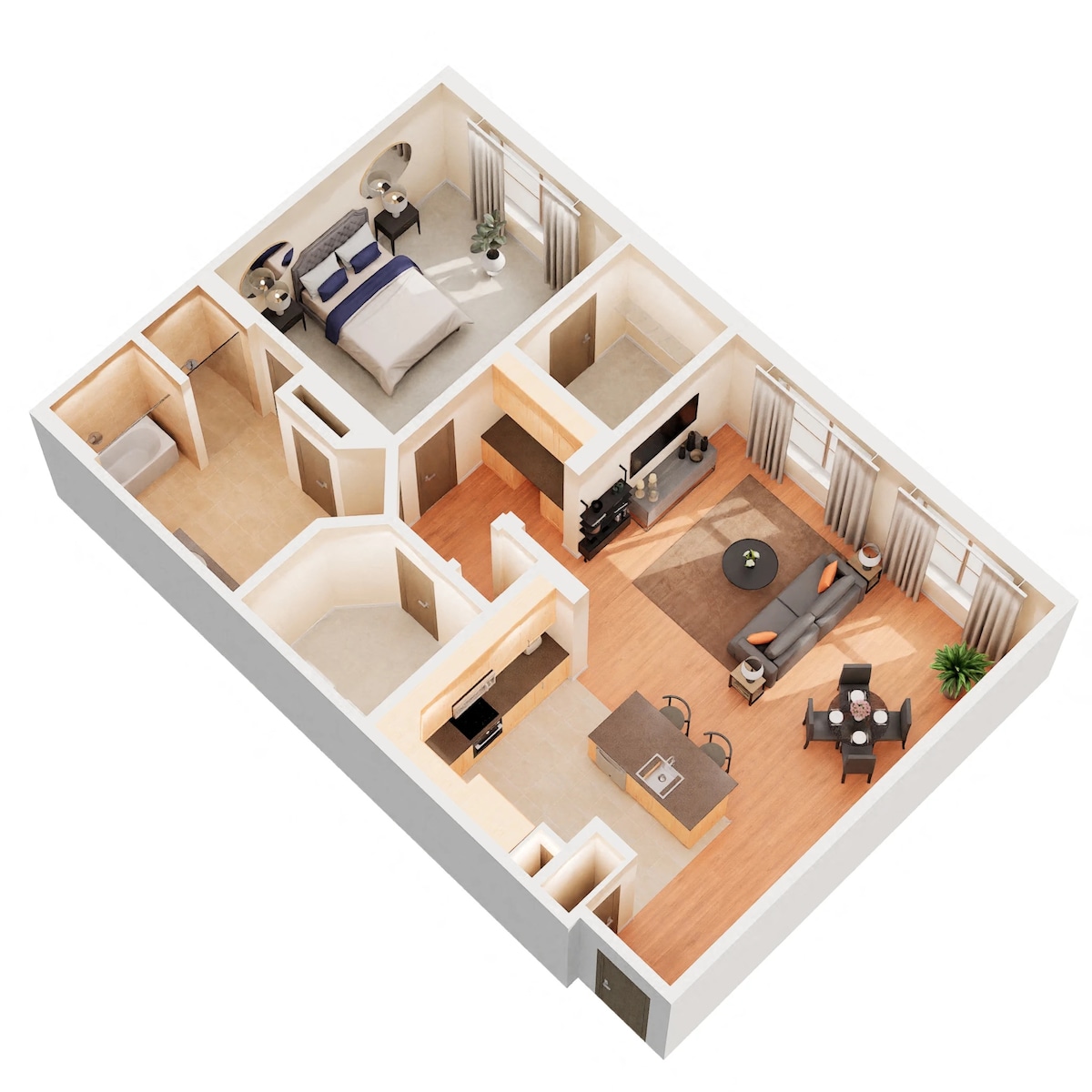 Floorplan diagram for A5HC, showing 1 bedroom