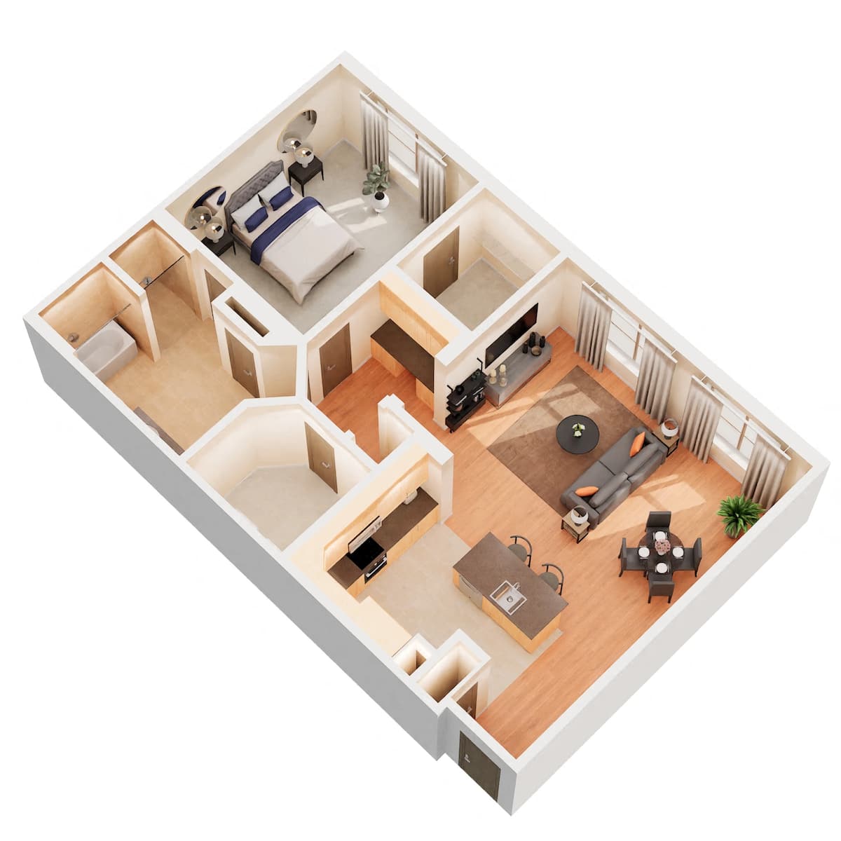 Floorplan diagram for A5HC, showing 1 bedroom