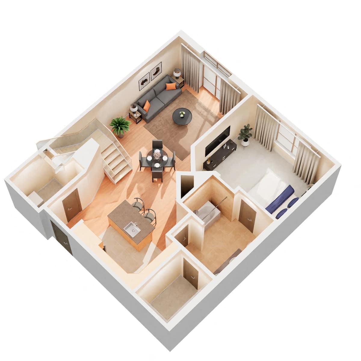 Floorplan diagram for A3AL, showing 1 bedroom