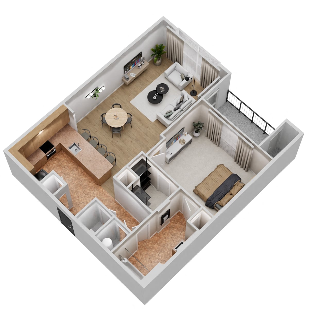 Floorplan diagram for A2, showing 1 bedroom
