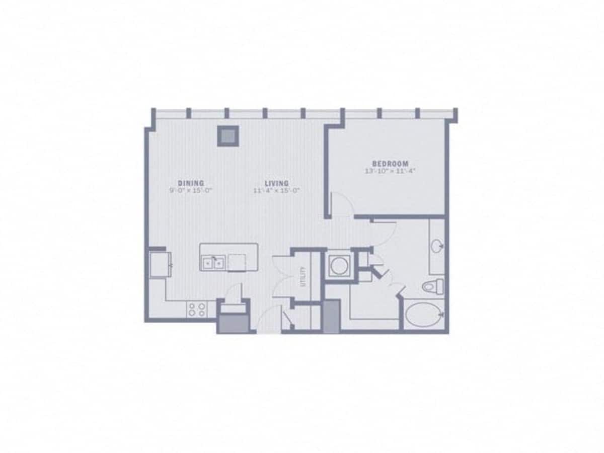 Floorplan diagram for A4, showing 1 bedroom