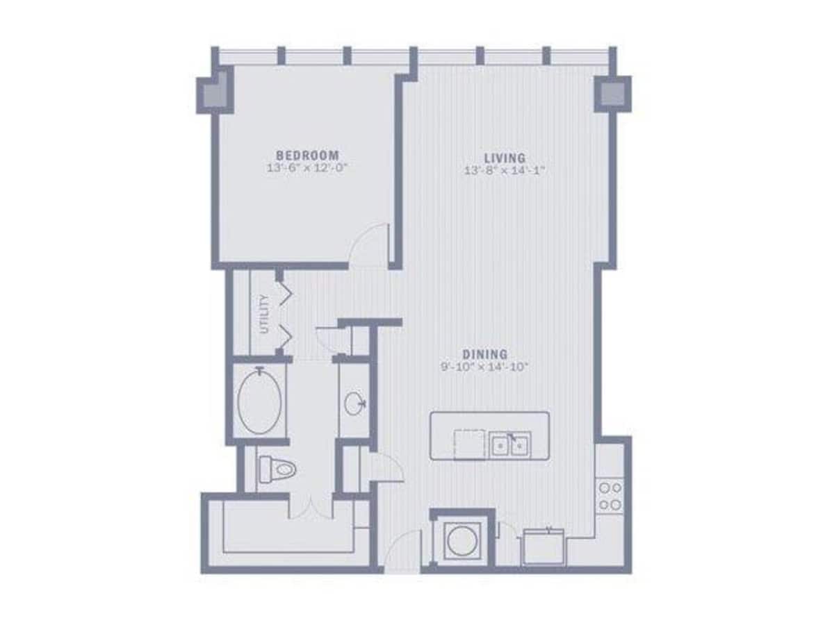 Floorplan diagram for A5, showing 1 bedroom