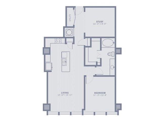 Floorplan diagram for A6, showing 1 bedroom
