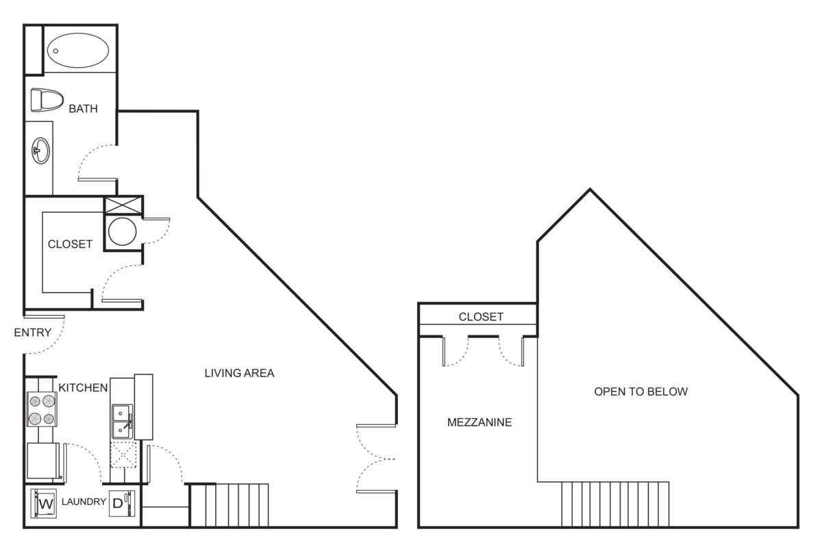 Floorplan diagram for E1-C Studio Loft, showing Studio